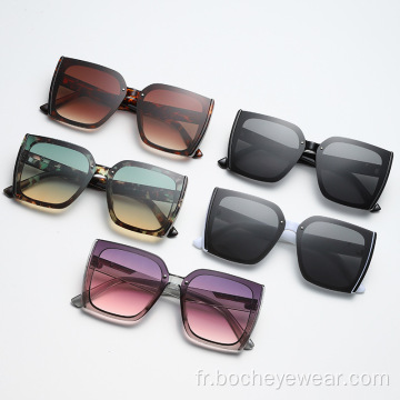 Nouvelle mode lunettes de soleil carrées à grand cadre Lunettes de soleil à ongles en riz pour hommes et femmes européens et américains